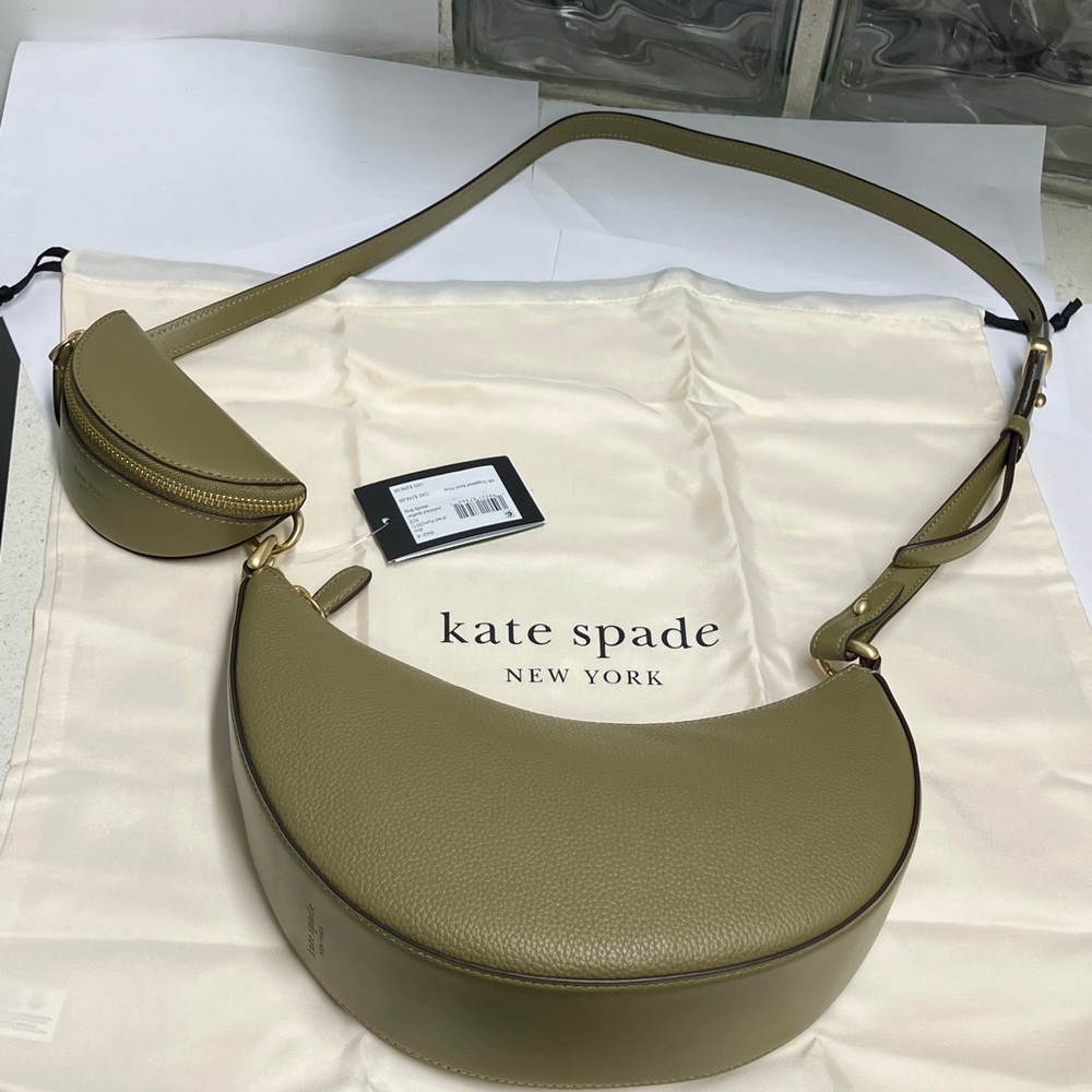 Kate Spade Duo MD Dried Thyme pebble leather Shoulder Bag